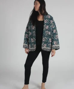 Natalie Martin Nina Jacket Vintage Flowers Turquoise Jackets