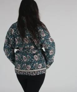 Natalie Martin Nina Jacket Vintage Flowers Turquoise Jackets