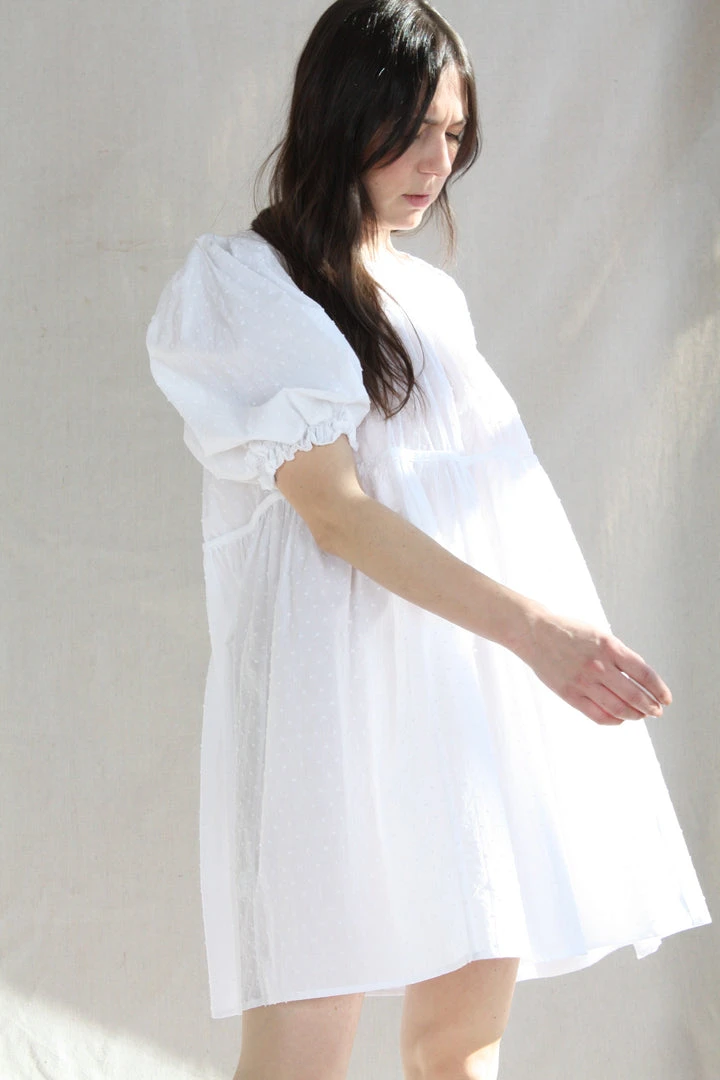 Natalie Martin Haley Short Dress White Swiss Dot 3 Natalie Martin Haley Short Dress White Swiss Dot