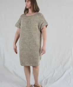 Lauren Manoogian Dresses Handknit U Neck Dress Sepia