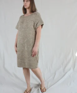 Lauren Manoogian Dresses Handknit U Neck Dress Sepia