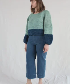 Apiece Apart Handknit Oversized Elena Sweater Malachite Navy