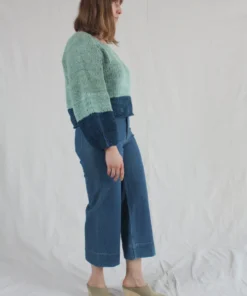 Apiece Apart Handknit Oversized Elena Sweater Malachite Navy