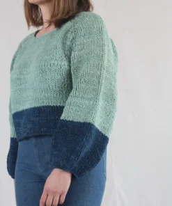 Apiece Apart Handknit Oversized Elena Sweater Malachite Navy