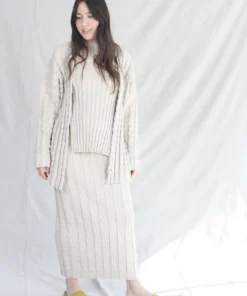 Lauren Manoogian Bubble Rib Cardigan Plaster