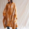Misha & Puff Wide Plaid Poncho Marigold Outerwear