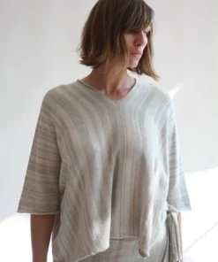 Lauren Manoogian Horizontal Huipil Marl Stripe Shirts And Blouses