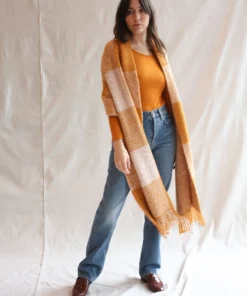 Misha & Puff Accessories Plaid Blanket Shawl Marigold 15 Misha & Puff Accessories Plaid Blanket Shawl Marigold