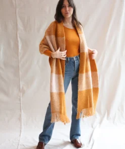 Misha & Puff Accessories Plaid Blanket Shawl Marigold