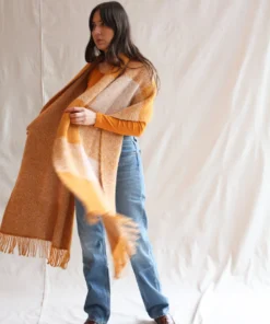 Misha & Puff Accessories Plaid Blanket Shawl Marigold 13 Misha & Puff Accessories Plaid Blanket Shawl Marigold
