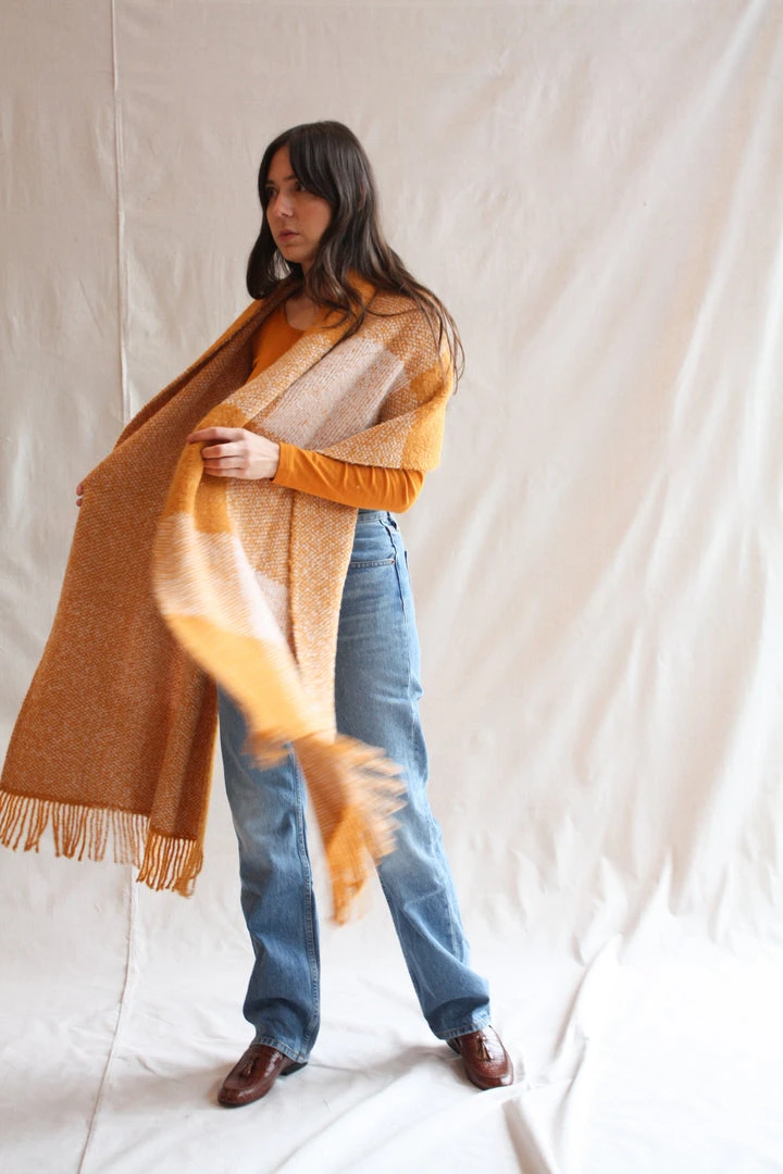 Misha & Puff Accessories Plaid Blanket Shawl Marigold 6 Misha & Puff Accessories Plaid Blanket Shawl Marigold