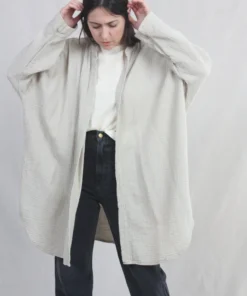 Black Crane New Arrivals Organic Square Shirts Stone