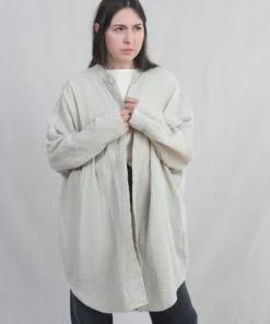 Black Crane New Arrivals Organic Square Shirts Stone