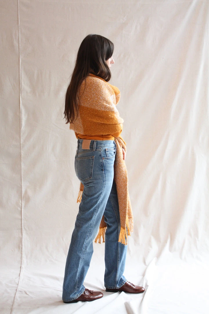 Misha & Puff Accessories Plaid Blanket Shawl Marigold 4 Misha & Puff Accessories Plaid Blanket Shawl Marigold