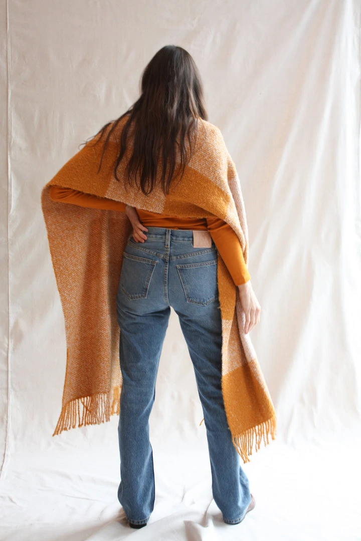 Misha & Puff Accessories Plaid Blanket Shawl Marigold 10 Misha & Puff Accessories Plaid Blanket Shawl Marigold