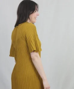 Misha & Puff Accordion Concertina Dress Pistachio