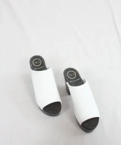 No.6 Daria Clog On Platform White On Coffee Base