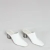 Nomia Flavia Mule White With ZZ Heel Shoes