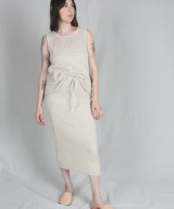 Wol Hide Rib Skirt Sand