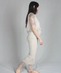 Wol Hide Rib Skirt Sand