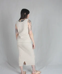 Wol Hide Rib Skirt Sand