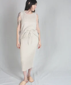Wol Hide Rib Skirt Sand