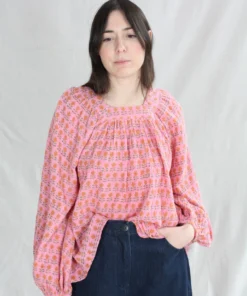 Anaak Carrie Mae Poet Blouse Azalea Lily Floral