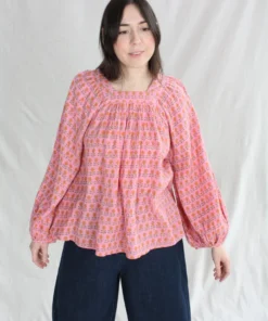 Anaak Carrie Mae Poet Blouse Azalea Lily Floral