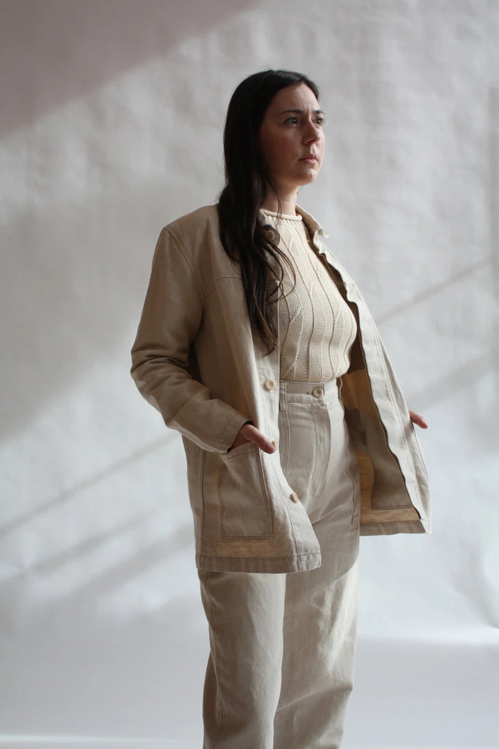 First Rite Work Jacket Natural Linen Canvas 4 First Rite Work Jacket Natural Linen Canvas