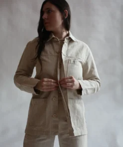 First Rite Work Jacket Natural Linen Canvas