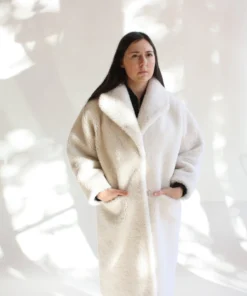 Apiece Apart Outerwear Cove High Pile Shearling Parka Cream