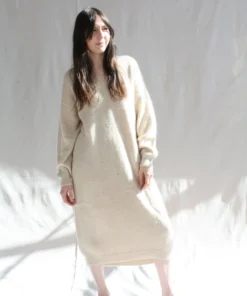 Lauren Manoogian Sale Suri V Neck Dress Beige