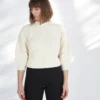 Apiece Apart Merel Funnel Neck Sweater Cream