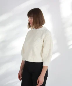 Apiece Apart Merel Funnel Neck Sweater Cream