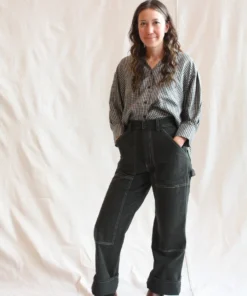 No.6 Turin Top Azure Mini Check 14 No.6 Turin Top Azure Mini Check