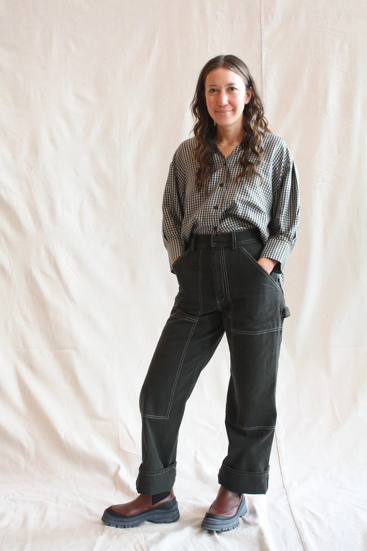 No.6 Turin Top Azure Mini Check 7 No.6 Turin Top Azure Mini Check