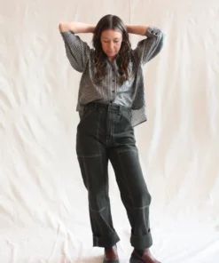 No.6 Turin Top Azure Mini Check 16 No.6 Turin Top Azure Mini Check