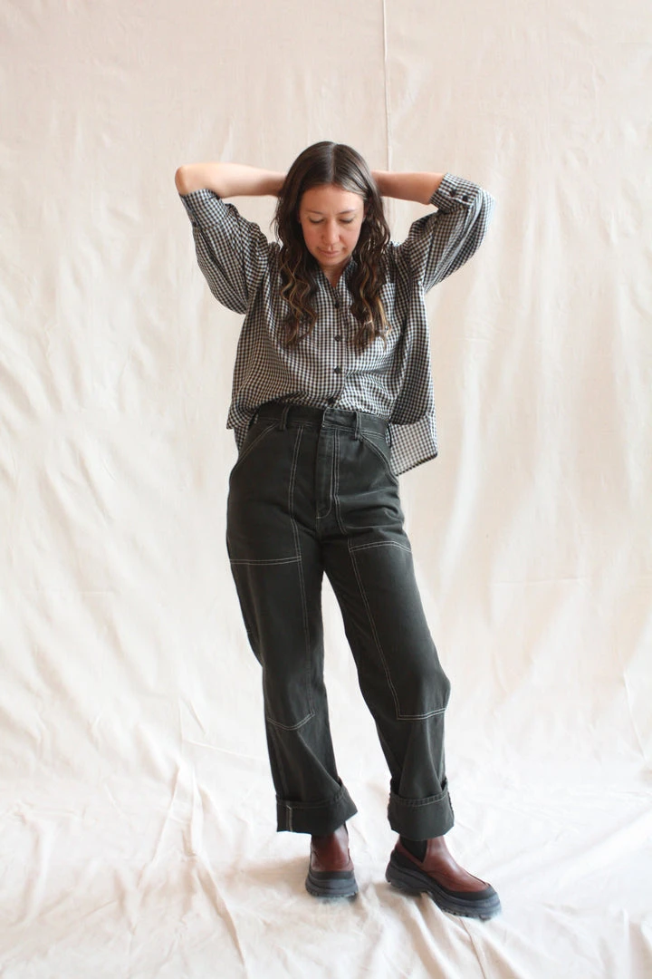 No.6 Turin Top Azure Mini Check 9 No.6 Turin Top Azure Mini Check