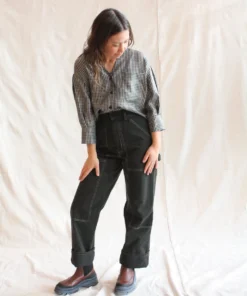 No.6 Turin Top Azure Mini Check 15 No.6 Turin Top Azure Mini Check