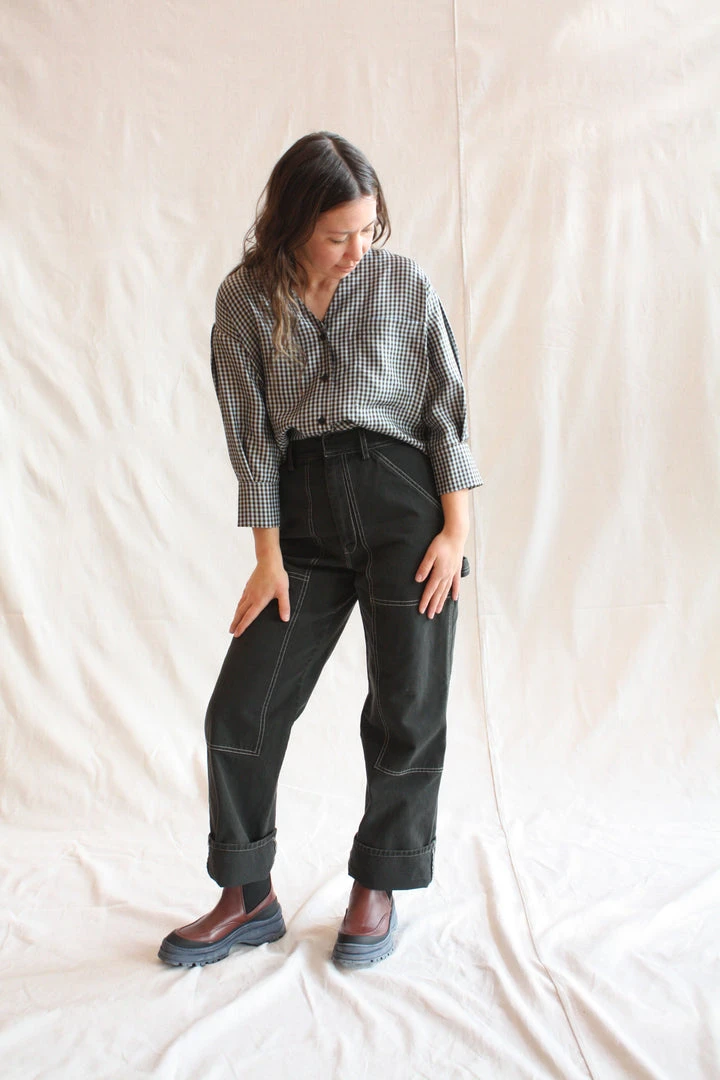 No.6 Turin Top Azure Mini Check 8 No.6 Turin Top Azure Mini Check