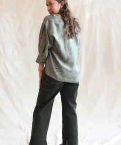 No.6 Turin Top Azure Mini Check 17 No.6 Turin Top Azure Mini Check