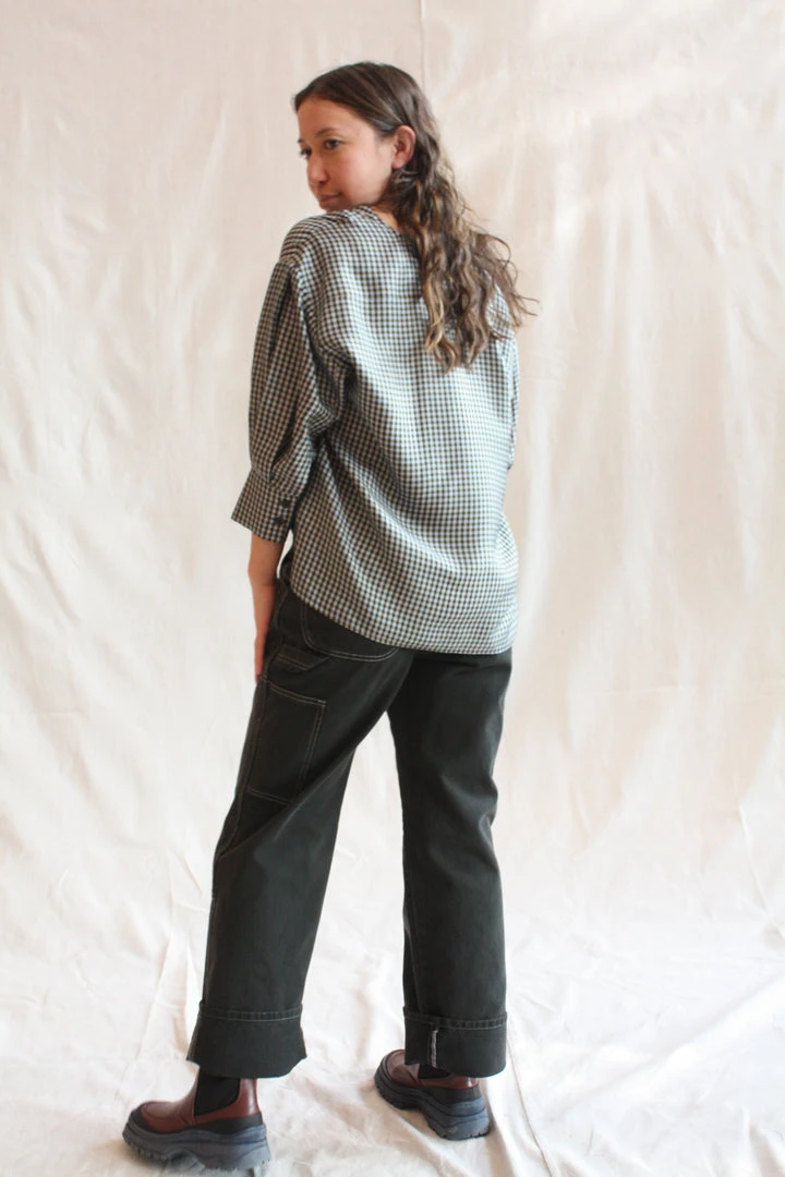 No.6 Turin Top Azure Mini Check 10 No.6 Turin Top Azure Mini Check