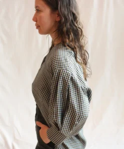 No.6 Turin Top Azure Mini Check