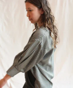 No.6 Turin Top Azure Mini Check 12 No.6 Turin Top Azure Mini Check