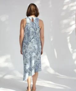 Nomia Cowl Bias Dress Marble Print