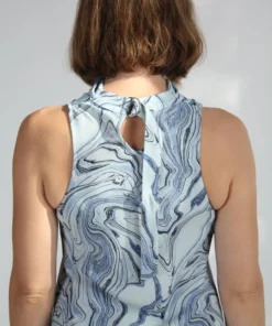 Nomia Cowl Bias Dress Marble Print