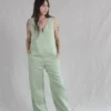 Nomia V Neck Jumpsuit Pistachio