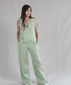Nomia V Neck Jumpsuit Pistachio