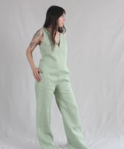 Nomia V Neck Jumpsuit Pistachio