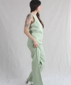Nomia V Neck Jumpsuit Pistachio